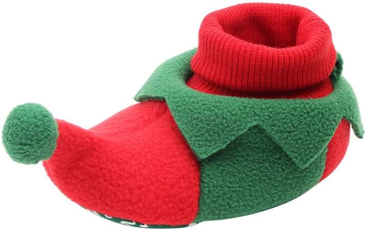 DSORVICD Newborn Baby Christmas Shoes Santa Slippers Booties Elf Fleece Shoes Winter Warm First Walking Shoes - Image 4